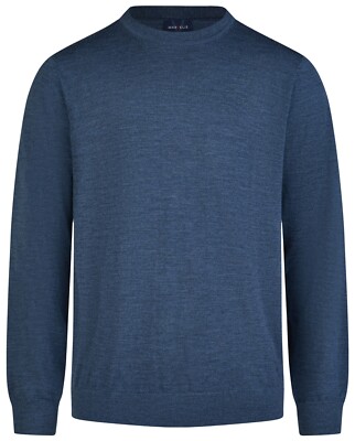 Marvelis Pullover Merinowolle Rundhals Ausschnitt blau