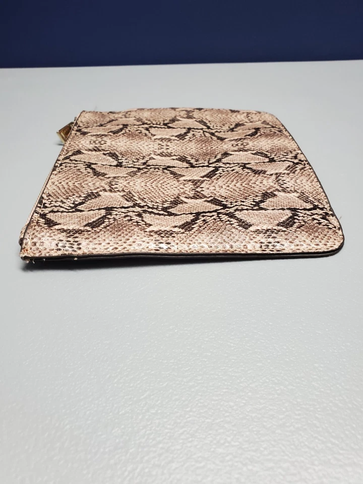 Макияж карандаш сумка розовый коричневый змея печать молнии мешок один отсек - Изображение 3 из 4