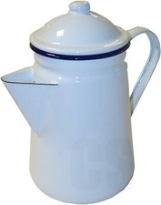 Falcon White Enamel Coffee Pot w/ Handle & Lid 13cm Coffee Maker  Kettle Teapot