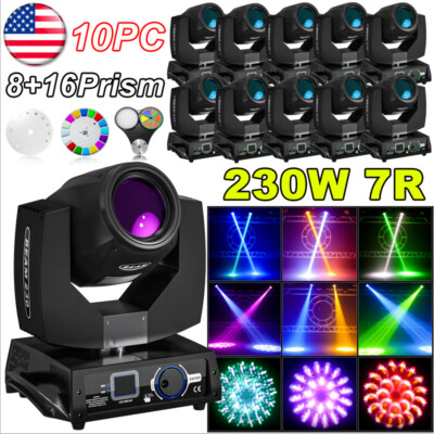 7R 230W Zoom Stage Lighting Moving Head Beam Sharpy DMX Strobe Party DJ Disco US