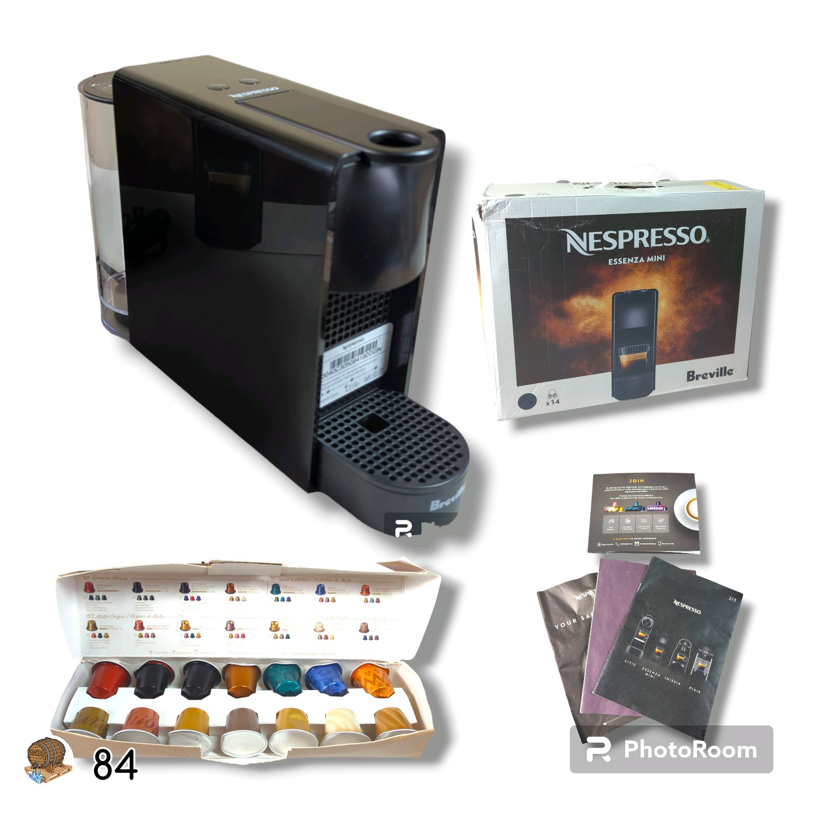 NESSPRESSO Breville Essenza Mini Espresso Machine BEC220BLK1AUC1 *Open