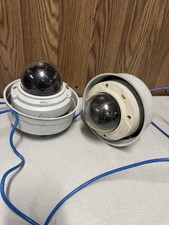 Lot of 2 Axis Network Dome Cameras 1 Scratched Dome AS IS