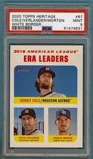 2020 Topps Heritage ERA Leaders Cole/Verlander/Morton White Border #67 PSA 9!