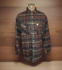 Ozark Wilderness Flannel Heavy Shirt Shacket Size 2XL Brown Plaid Long USA Made