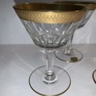 Vintage Czech Bohemia Hand Cut Crystal Champagne Glasses gold rim Set of 4 — photo 2