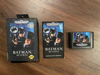 Batman Returns (Sega Genesis, 1992) Retro Video Game Complete w/ Manual