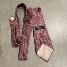 Vintage Christian Dior 55.5x3.5 Silk Tie Pink Blue Paisley Floral Made in USA