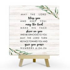 Christian Desk Decor Wooden Sign, Bible Verse Decor Religious Christian Gifts...