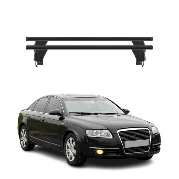 Menabo DachträGer GrundtäGer FüR Audi A6 C6 Limo 2004-2011 50Kg Alu Schwarz 2X-image