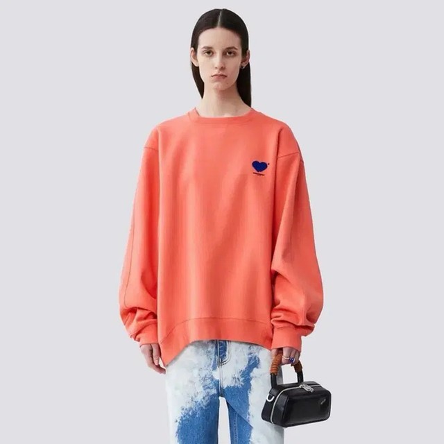 Ader Error Twin Heart Logo Sweatshirt Salmon Limited Edition Official