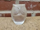 Vintage Art Glass Satin Frosted Owl Fenton Glass Figurine 3 Inch Tall