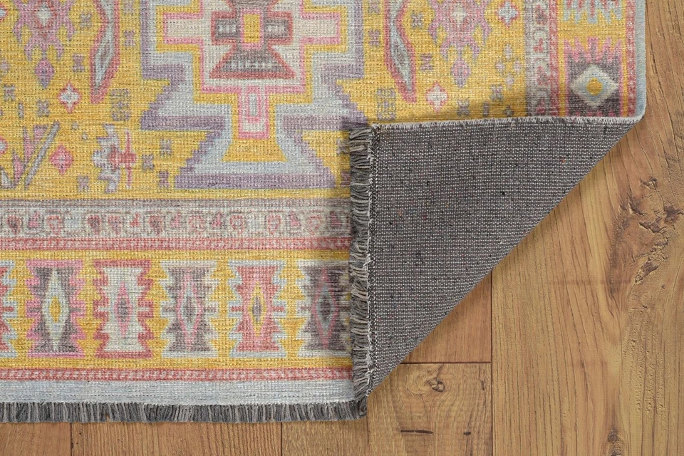 Linon Logan Sivas Polyester 3' X 5' Accent Rug in Yellow and Ivory - Image 4 of 4