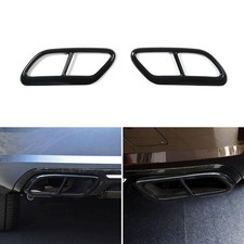 2x Black Steel Muffler Exhaust Pipe Tail Cover For Volvo S60 2020 S90 V90 16-19