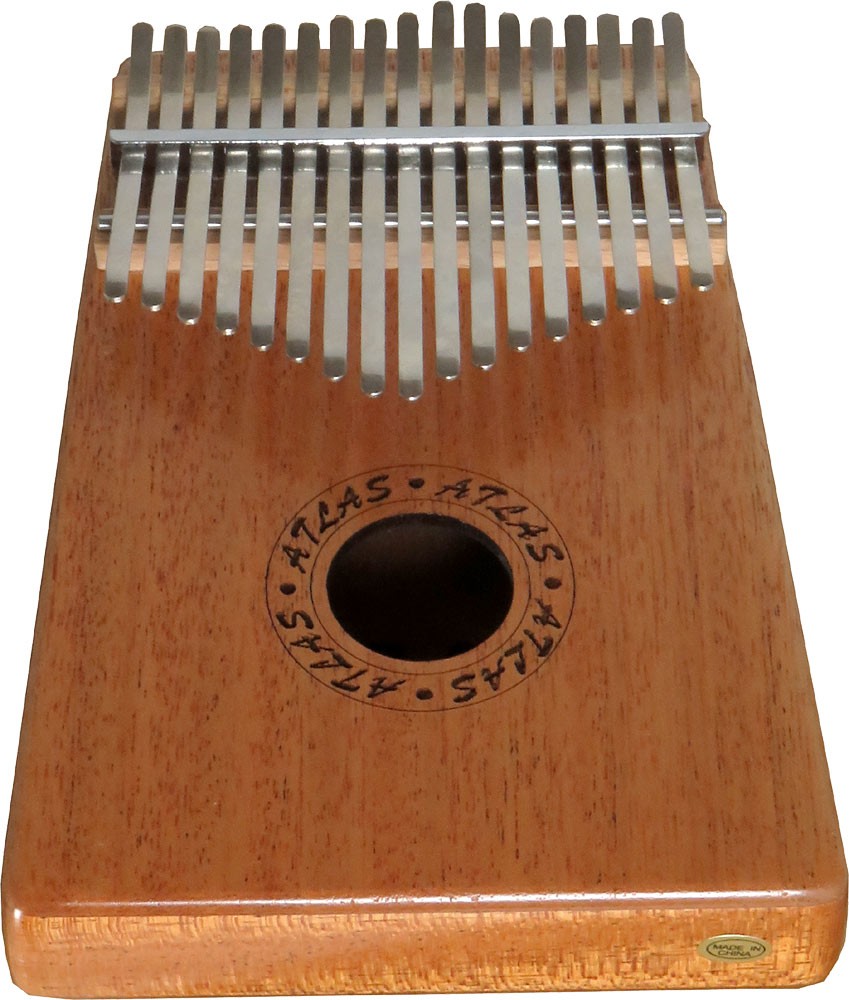 AtlasAP-A335 17 Note Kalimba. Solid mahogany with sound hole, 17 tongues
