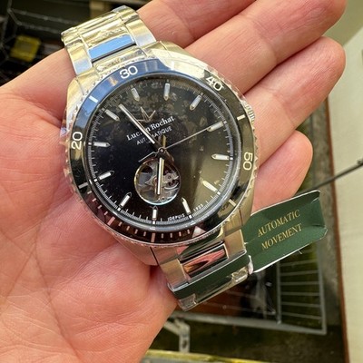 Herrenuhr Lucien Rochat Neu Automatik Stahl Open Heart 43mm
