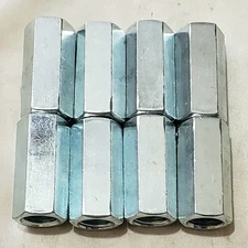 (8) Hex Coupling Nuts 3/4-10 x 1 x 2-1/4 Threaded Rod Connector Zinc