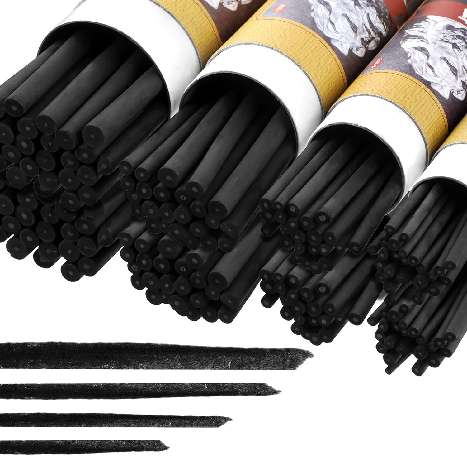 200 Pieces Willow Charcoal Sticks, 1 Count (Pack of 200), Black 