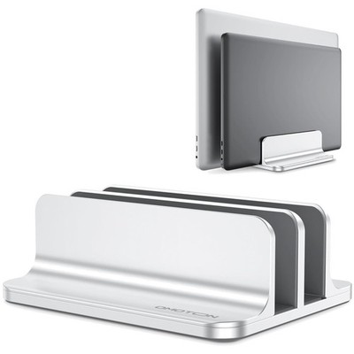 Double Dock Vertical Laptop Stand - Adjustable & Scratch-Resistant for Stability