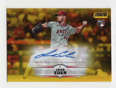 2025 TOPPS STADIUM CLUB BASEBALL YELLOW FOIL AUTOGRAPH RC JAKE EDER ANGELS
