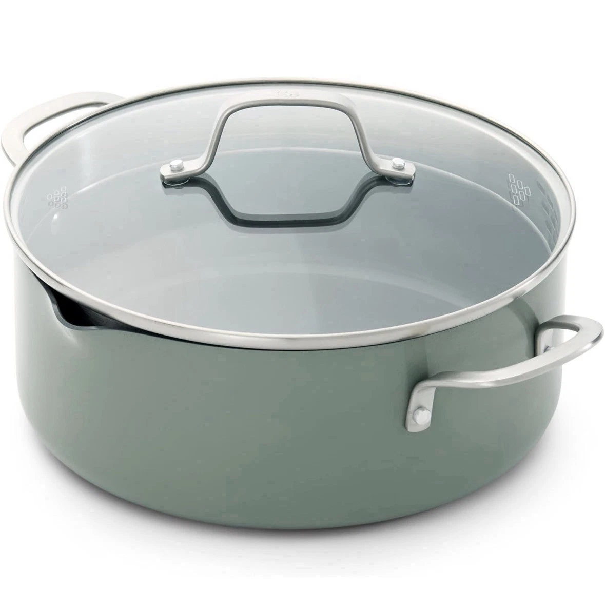 Calphalon Ceramic Nonstick 5 Qt. Dutch Oven with Lid Silver Ash NWT