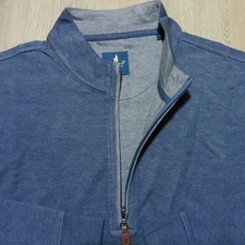 JOHNNIE-O Mens L LARGE SULLY PULLOVER HELIOS BLUE 1/4 ZIP GOLF SWEATSHIRT