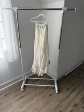 Free People Tip Toeing Tulip Midi Dress Embroidered Smocked Flowy XS NEW 281223