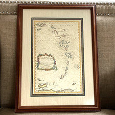 Carte des îles des Caraïbes reproduction 1756 Caraïbes Tho. Jefferys encadré