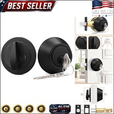 Single Cylinder Deadbolt in Flat Black, 3 Unique Keys for Enhanced Home Security