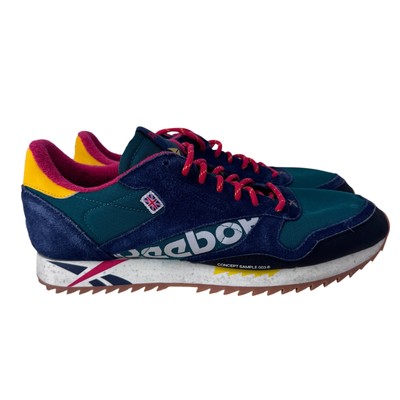 Reebok Alter the Icons Concept Sneaker Men 10.5 Green Blue Leather Ripple DV7193