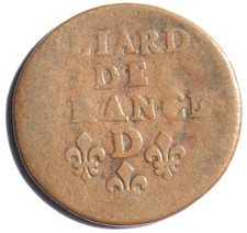 Frankreich 1 Liard 1656 D (Vimy) Ludwig XIV. ...