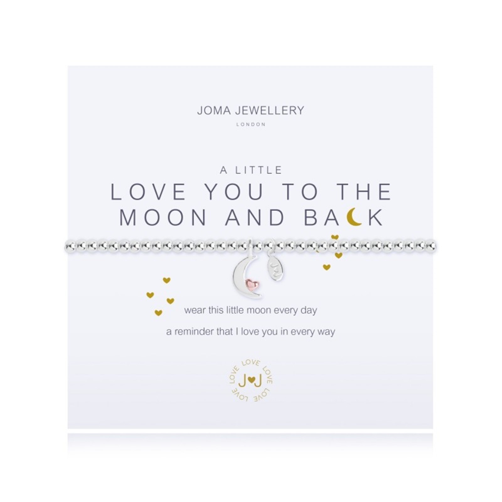 Joma Silver Plated Beaded Bracelet A Little LOVE YOU TO THE MOON AND BACK