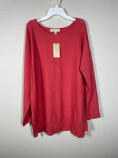 NWT! Michael Kors Coral Orange Tunic Top M Super Soft Casual Viscose Blend