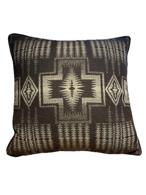 PENDLETON Black Throw Pillow Wool Southwestern Checkerboard Reversible Zip Off
