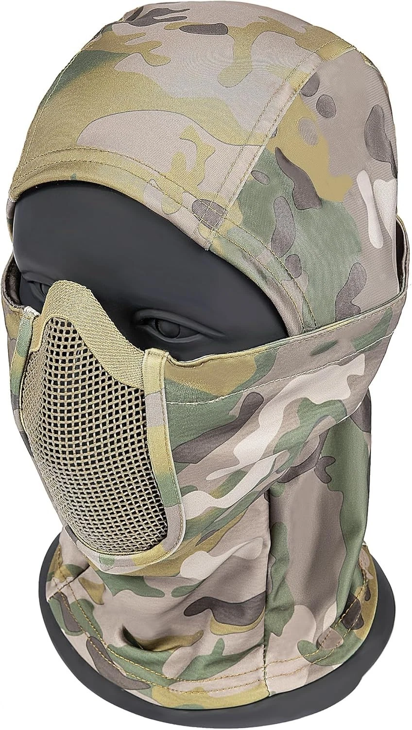OneTigris Airsoft Balaclava Mesh Mask, Full Face Protection One Size, Camo