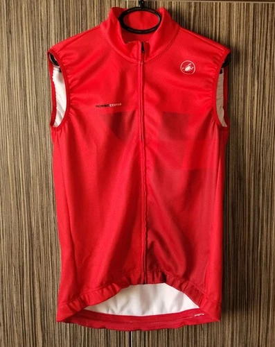 Castelli Thermal Pro Vest Rosso Corsa Windproof Gilet Men Size XL