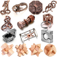Rompecabezas de metal 14 piezas rompecabezas 3D acero entrelazado coeficiente intelectual juguetes educativos