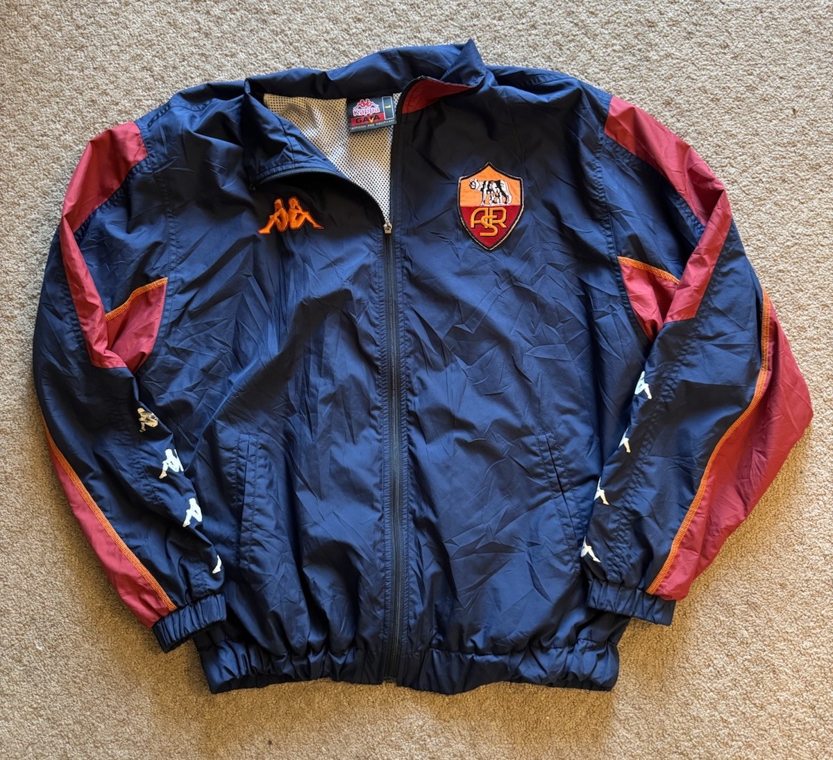 Vintage AS Roma 2000-01 Kappa Blue Track Jacket Jaspo Japan Men’s Large