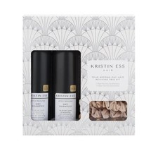 NEW Kristin Ess Second-Day Hair Reviving Trio Kit Dry Shampoo 4.3 oz Scrunchies