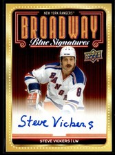 2025-26 UD New York Rangers Centennial Broadway Blue Signatures Steve Vickers