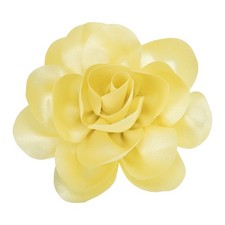 Satin Fabric Rose Flower Brooch, 7.5" Big Rose Flower Brooches, Yellow