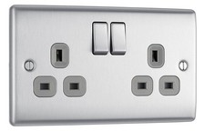 BG Brushed Steel Light Switches & Sockets Full Range Satin Chrome