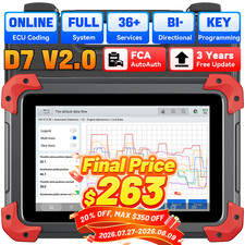 XTOOL D7 V2.0 Auto Full System Scan Tool Bidi...