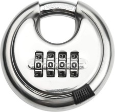 Stainless Steel Discus Padlock 4 Digit 3inch Combination Lock Outdoor for