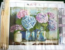 Diamond Art kit with wood frame. Flowers in vases. 40 X 30 New unopened.