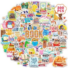 300PCS Book Stickers for Kids, Reading Bookish Stickers