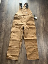 Carhartt Heavyweight Duck Quilt Lined Bib Overall Fire Resistant 38x32 Large NEW