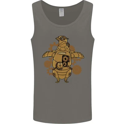 Steampunk Pinguin Herren Weste Tank Top Gildan 64200 Ärmellos Grafikprint - Bild 1 von 4