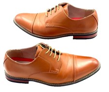 Bruno Marc Men's Size 10.5 Brown Lace Up Cap Toe Oxford Shoes free shipping