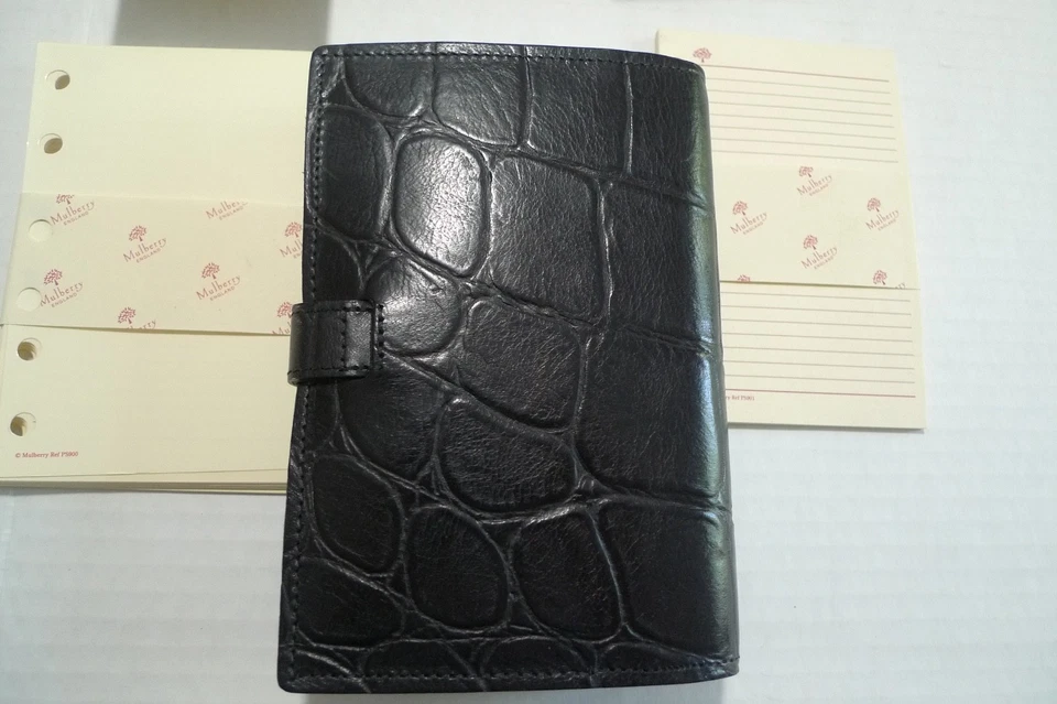 MULBERRY -  POCKET BOOK AGENDA- MADE @ UK - BLACK CONGO LEATHER - NEW OLD STOCK - Image 2 of 4