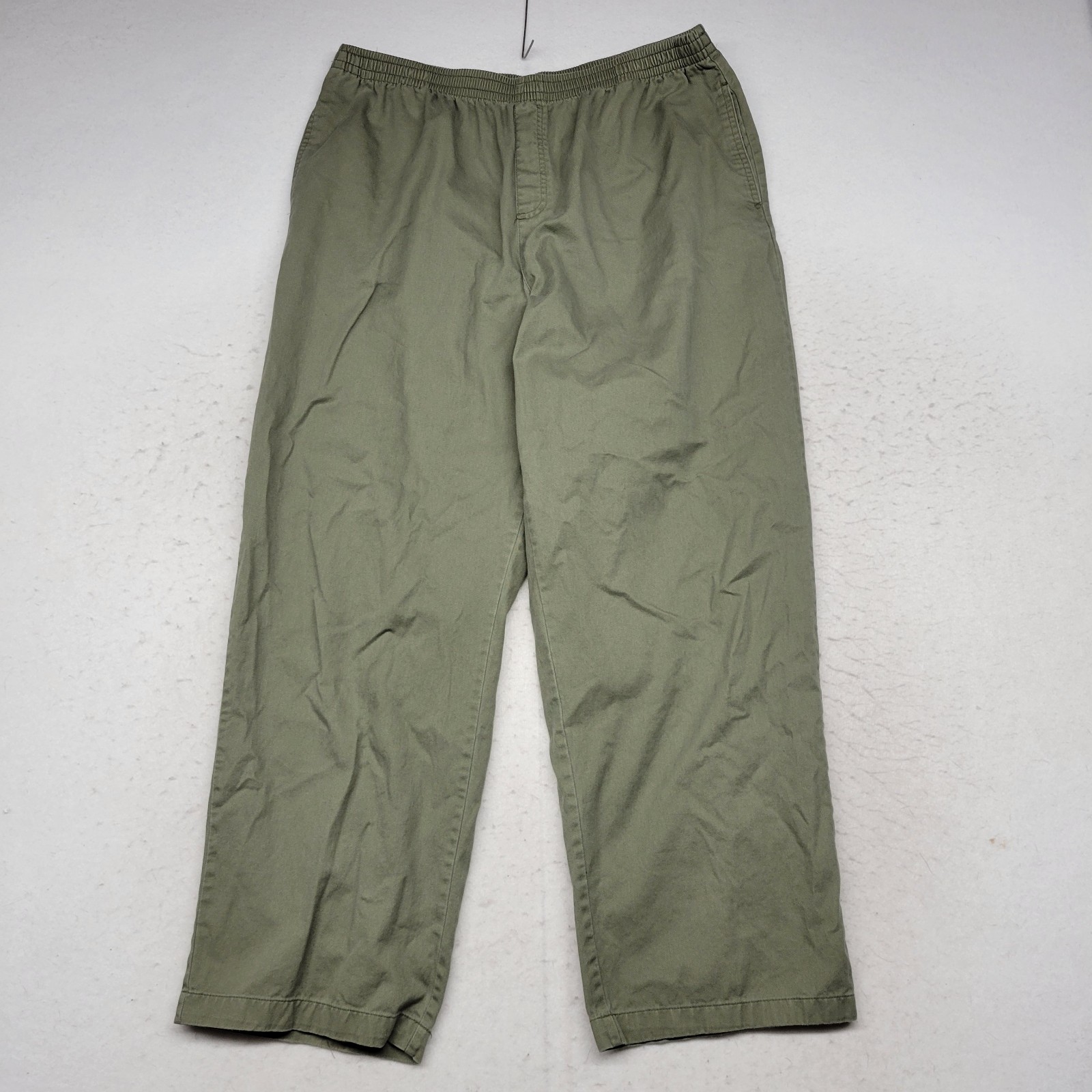 Basic Editions Pants Womens Extra Large Green Str… - image 1